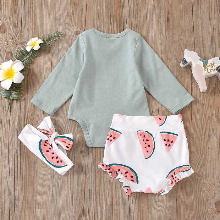 Watermelon printed shorts two piece suit