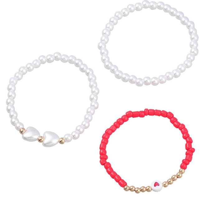 Three Pcs/Set Fashion Resin Beads Bracelet Set