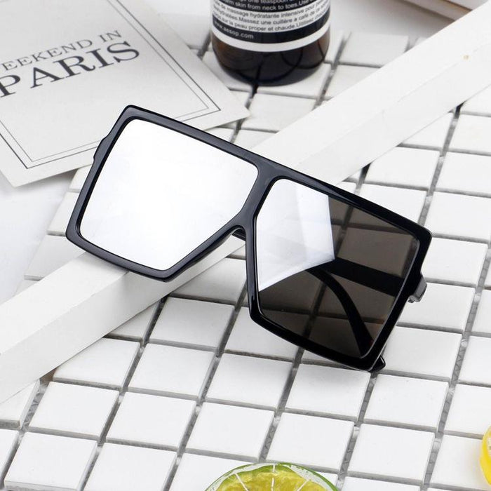 Children's large square glasses leopard Sunglasses
