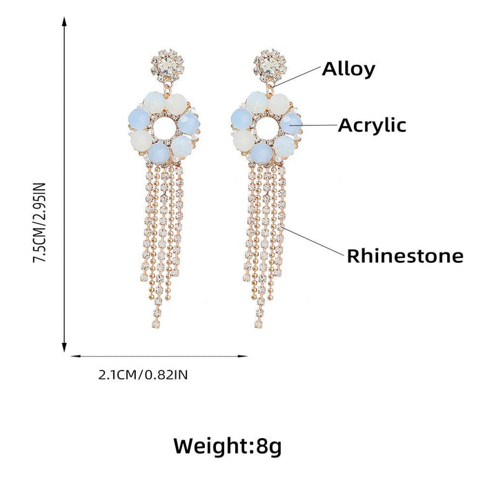 Boho Claw Chain Floral Alloy Earrings