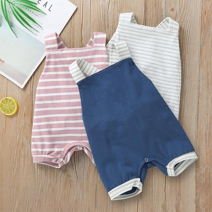 Boys and Girls Newborn Sleeveless Striped Bodysuit