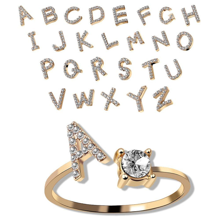 A-Z Letter Adjustable Opening Rings