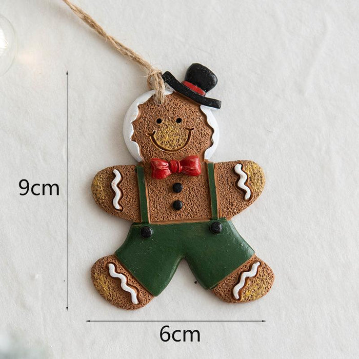 Resin Gingerbread Man Pendant Christmas Tree Decorative Ornaments