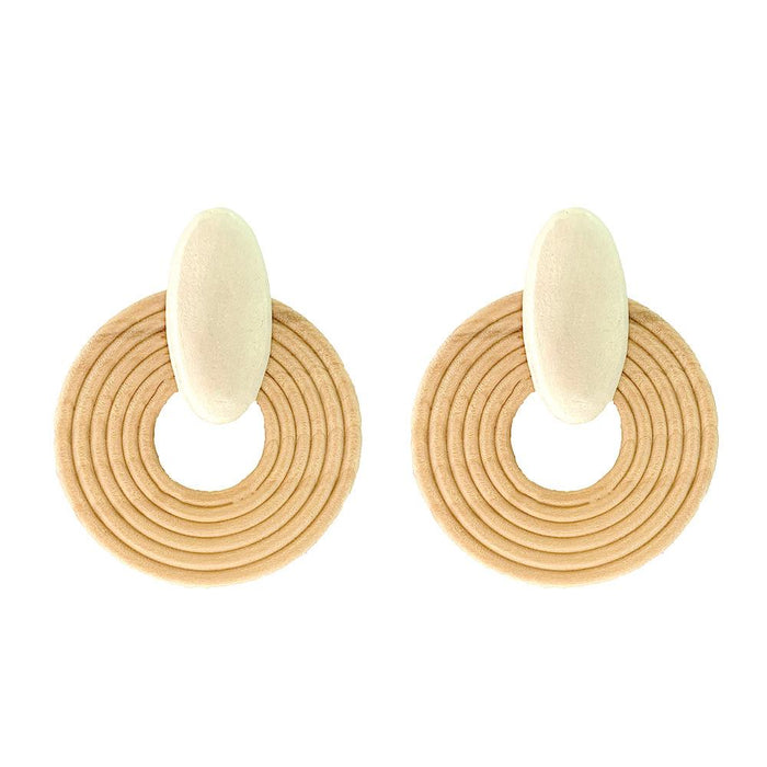 Exaggerated Geometric Large Round Earrings Jewelry
