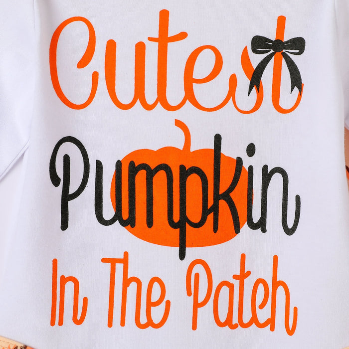 Boys' long sleeved pumpkin lettered print triangle khat-shirt