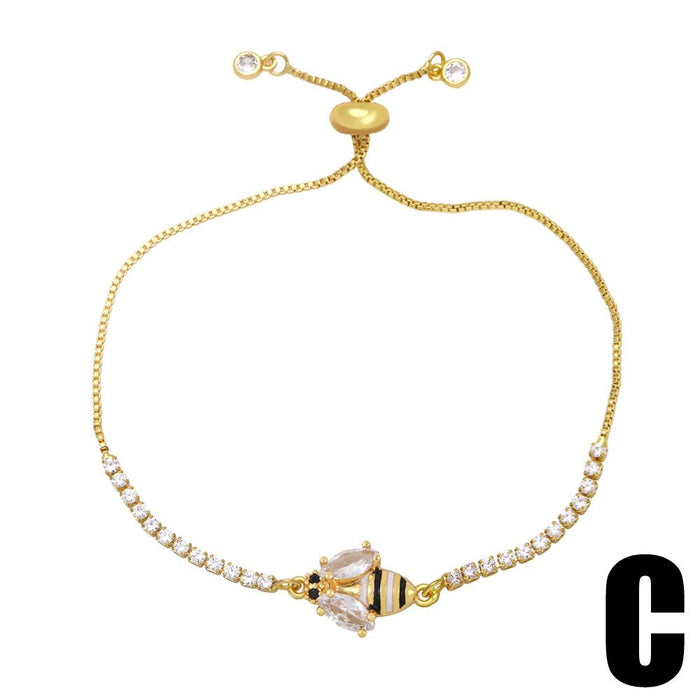 Light Luxury Design Micro Inlaid Zircon Love Pull Bracelet