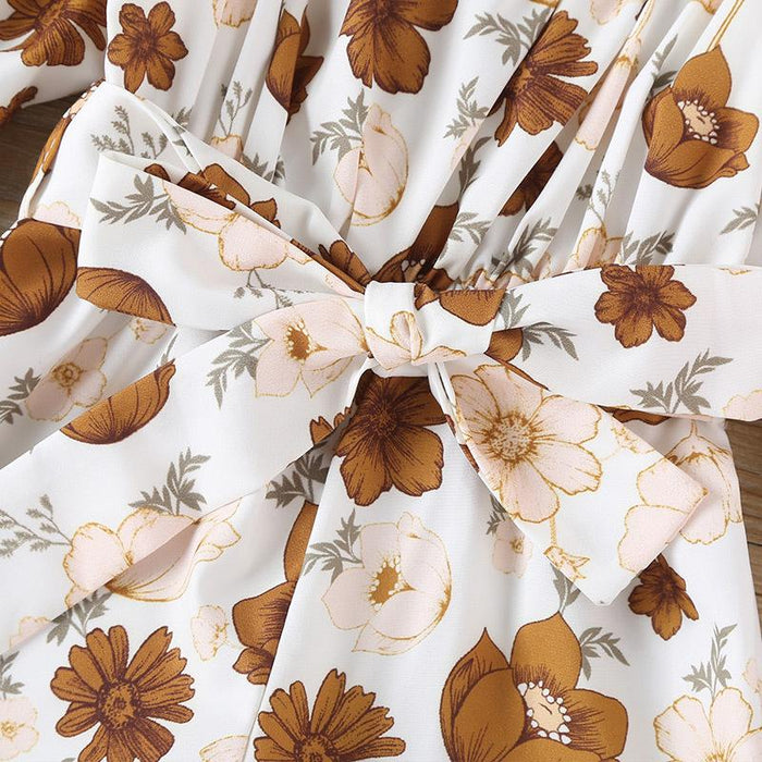 Baby Girls' Printed Short Sleeved Jumpsuit