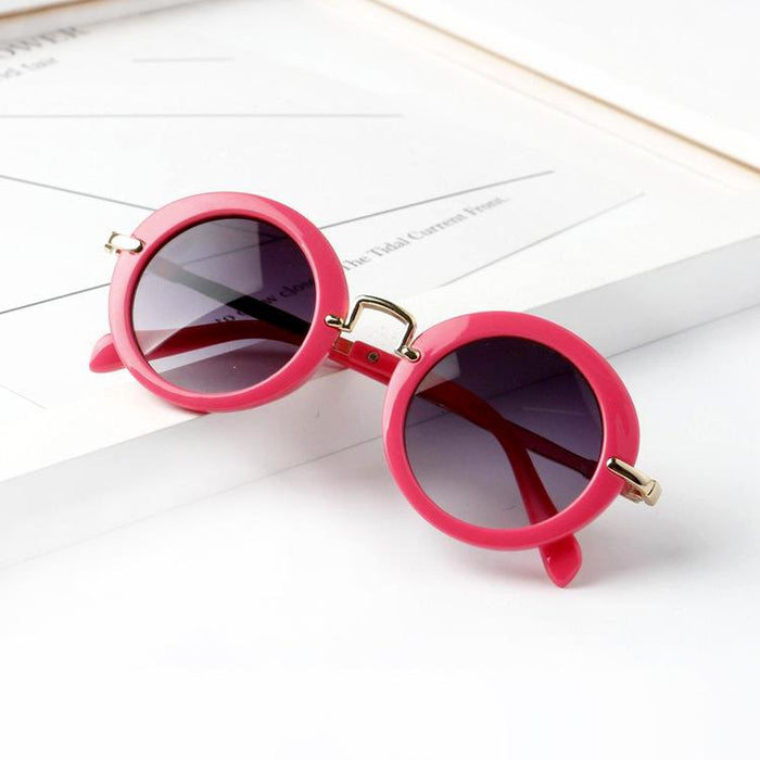 Children's sunglasses and sunglasses retro round frame metal