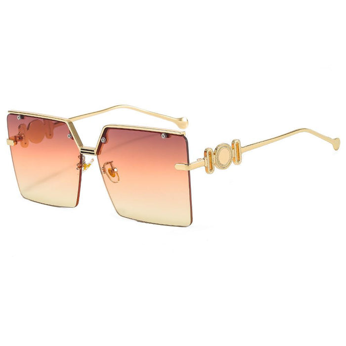 Sunglasses half frame metal gradient Sunglasses