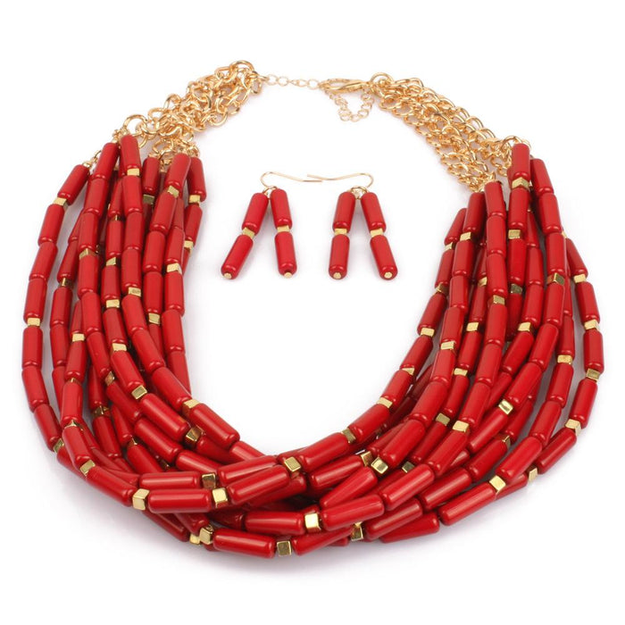 Women's Jewelry Exaggerated Acrylic Bead Multi-layer Necklace