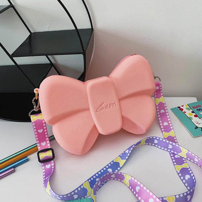 Children Silicone Coin Purse Cute Bow Girl Shoulder Bag