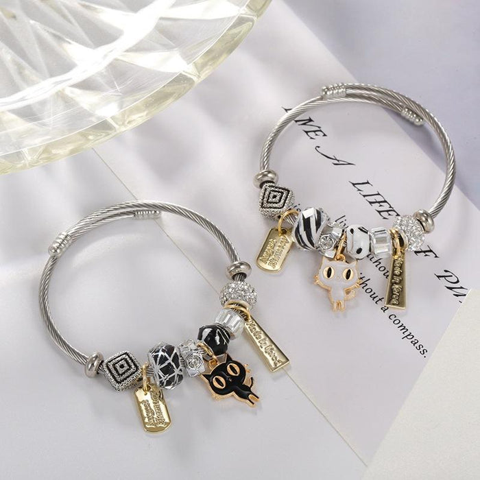DIY Cat Bracelet Titanium Steel Bracelet