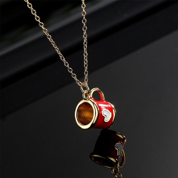Personalized cup shape love pattern Pendant Necklace