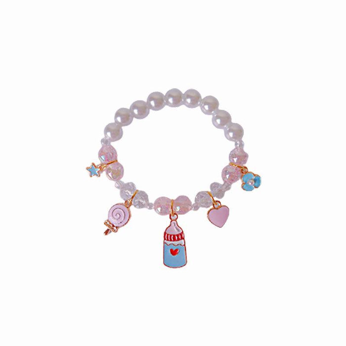 Colorful Children's Flash Bead Bracelet Beaded Cartoon Pendant