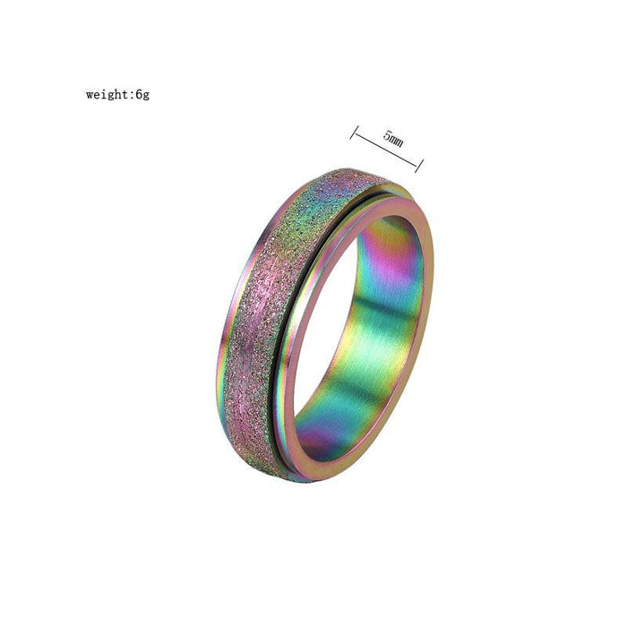 Fashion Simple Double-layer Rotating Titanium Steel Ring