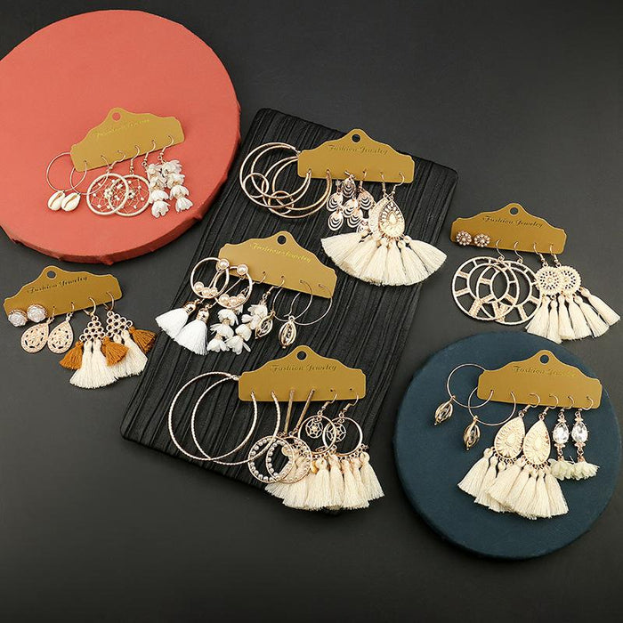 3 pairs/set Earrings Bohemian Style Jewelry X0X36201