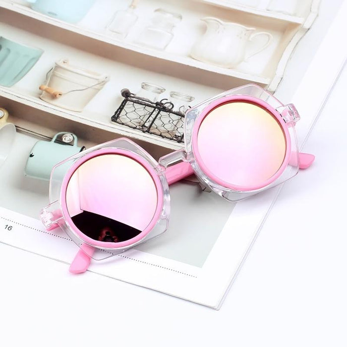 Children's Sunglasses New transparent frame reflective color