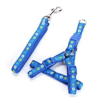 Patch Printing Dog Adjustable Nylon Harness and Leash