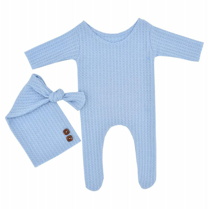 Newborn Photography Knitted One-piece Long Tailed Hat Two-piece Set