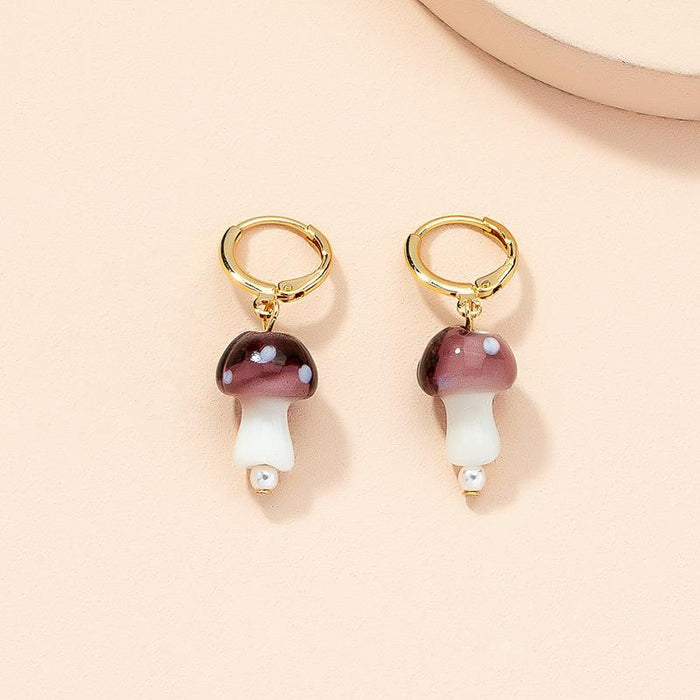 New Retro Fashion Mushroom Women's Stud Earrings