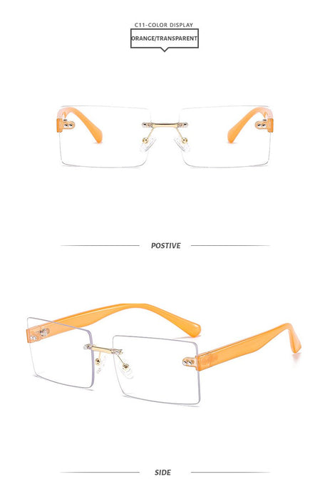 Square frameless color candy Sunglasses