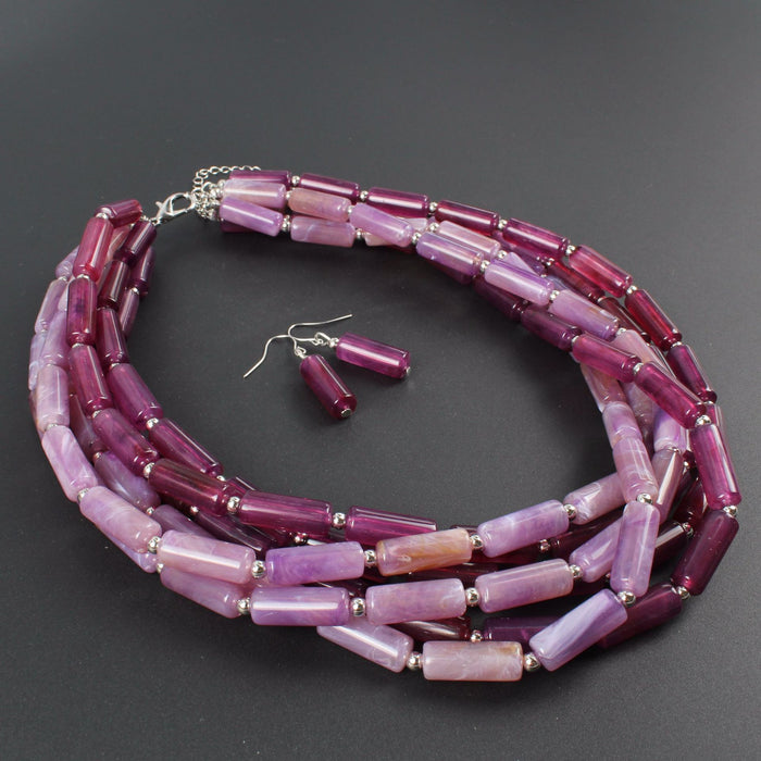 Female Jewelry Two-color Cylindrical Necklace