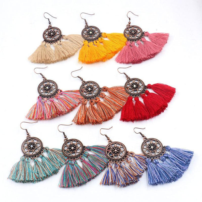 Fashion Creative Bohemian Scalloped Tassel Earrings