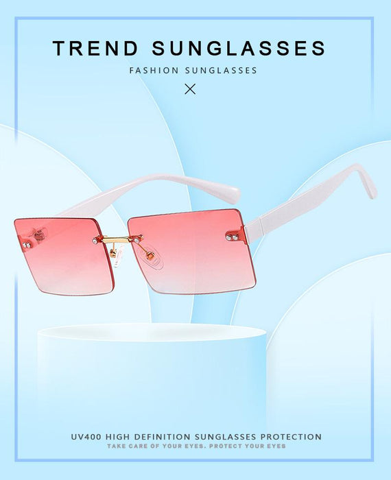 Square frameless colour candy Sunglasses