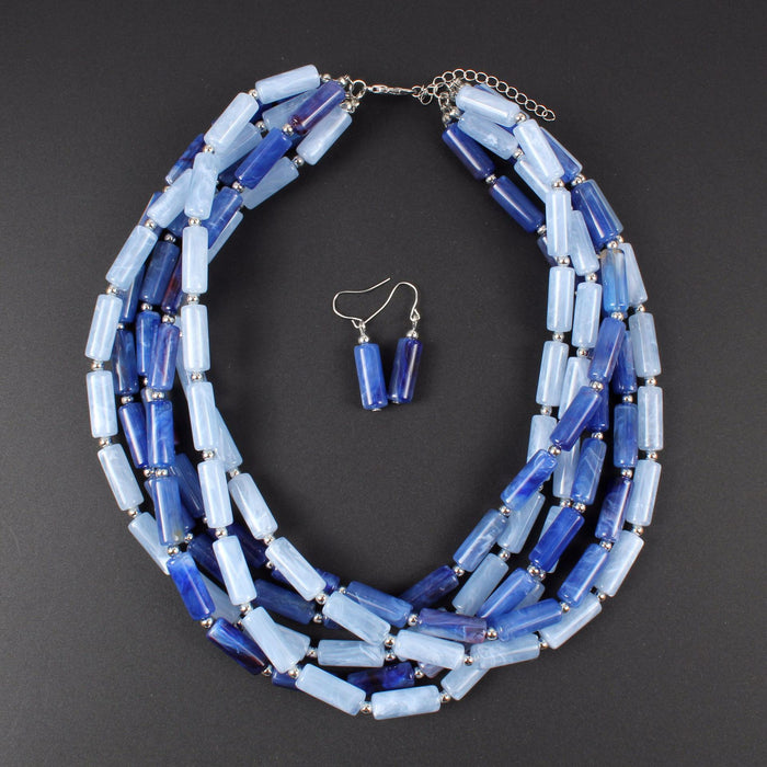 Female Jewelry Two-color Cylindrical Necklace
