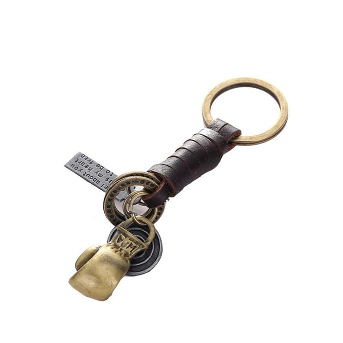 Vintage Keychains punk leather metal Keychains creative personality Keychains