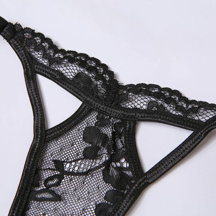 Women Lace Underwear Sexy Bra Lingerie Three Piece Set