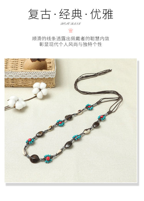 Ethnic style woven Bohemian style wax rope woven women's belt women's woven belt