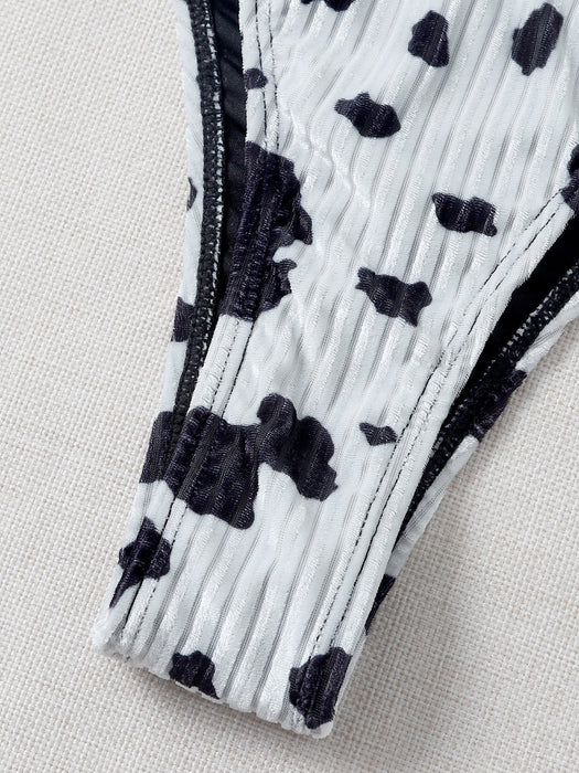 Sexy Beach Gathered Solid Color Split Bikini Swimsuit