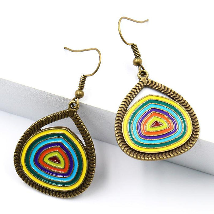 Women's Bohemian Vintage colour Water Drop Earrings