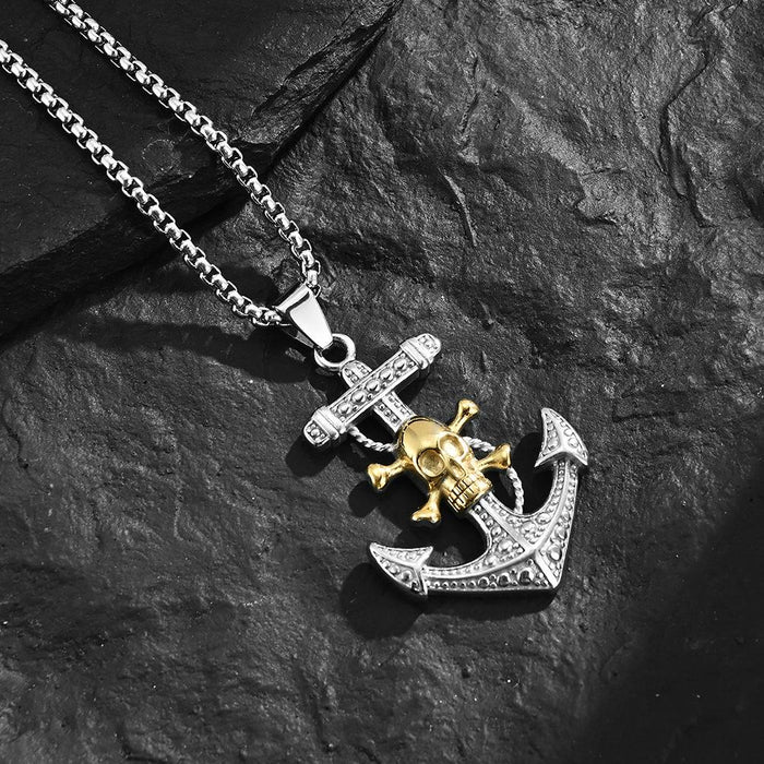 Men's Pirates of The Caribbean Anchor Pendant Necklace