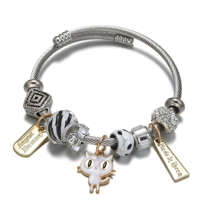 DIY Cat Bracelet Titanium Steel Bracelet