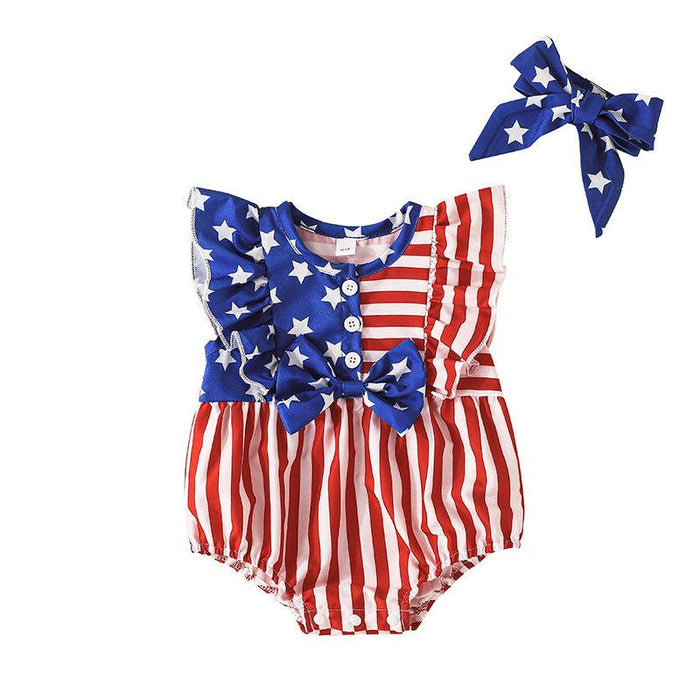 Independence Day triangle Khaki climbing suit