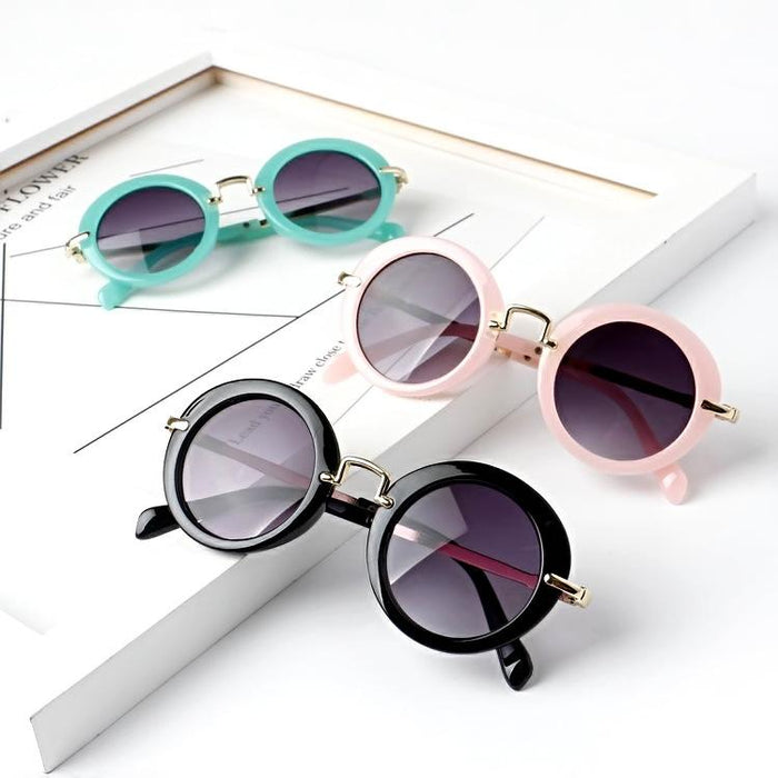 Children's sunglasses and sunglasses retro round frame metal