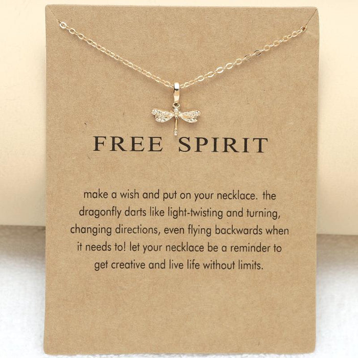 Dragonfly Necklace Animal Dragonfly Card Clavicle Chain