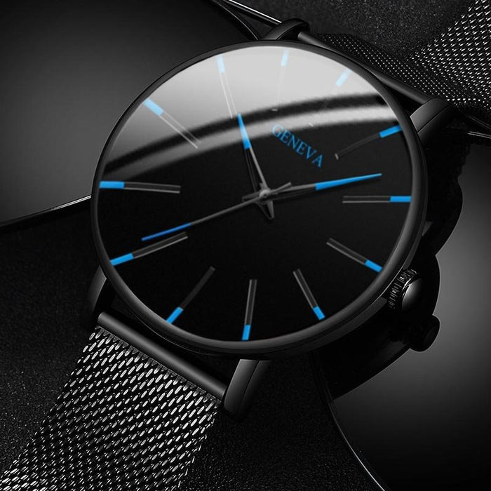 Minimalist Men's Fashion Ultra Thin Watches Simple Business Stainless