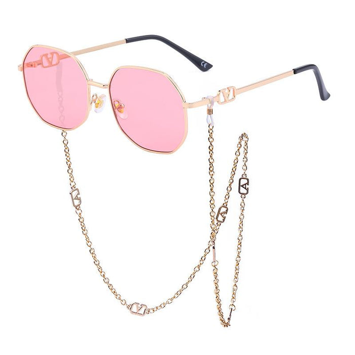 Women's Retro Sunglasses With Hanging Rope