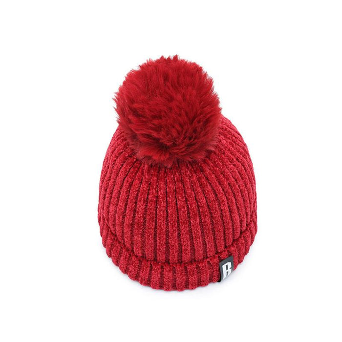 Winter Hats for Woman Thicker Beanies Chenille Ball Knitted Cap