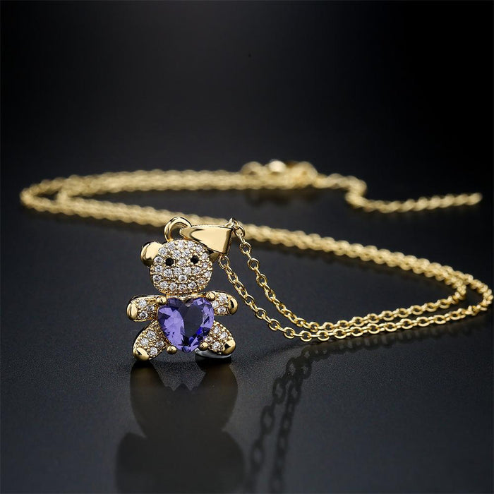 New Mini Gold Love Bear Pendant Necklace