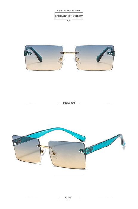 Square frameless colour candy Sunglasses