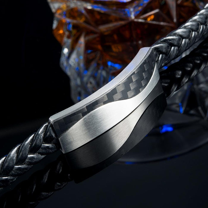 Men's Simple Carbon Fiber Titanium Steel Bracelet Jewelry