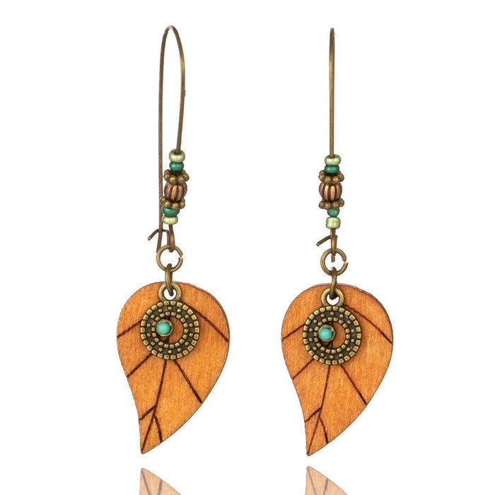 Bohemian Beaded Vintage Wooden Earrings