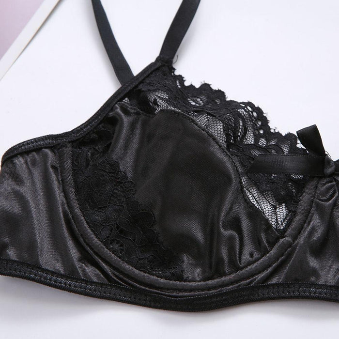 Women's Sexy Lingerie Lace Garter Underwear Three-piece Set