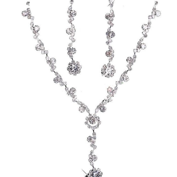 New Women's Jewelry Rhinestone Necklace Earrings Dress Accessories