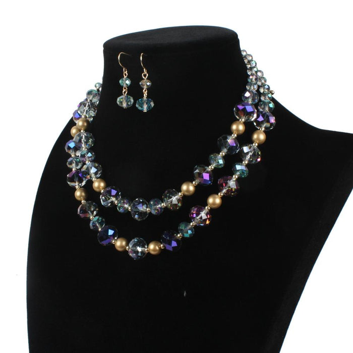 Women's Jewelry Retro Style Simple Crystal Multi-layer Necklace Accessories