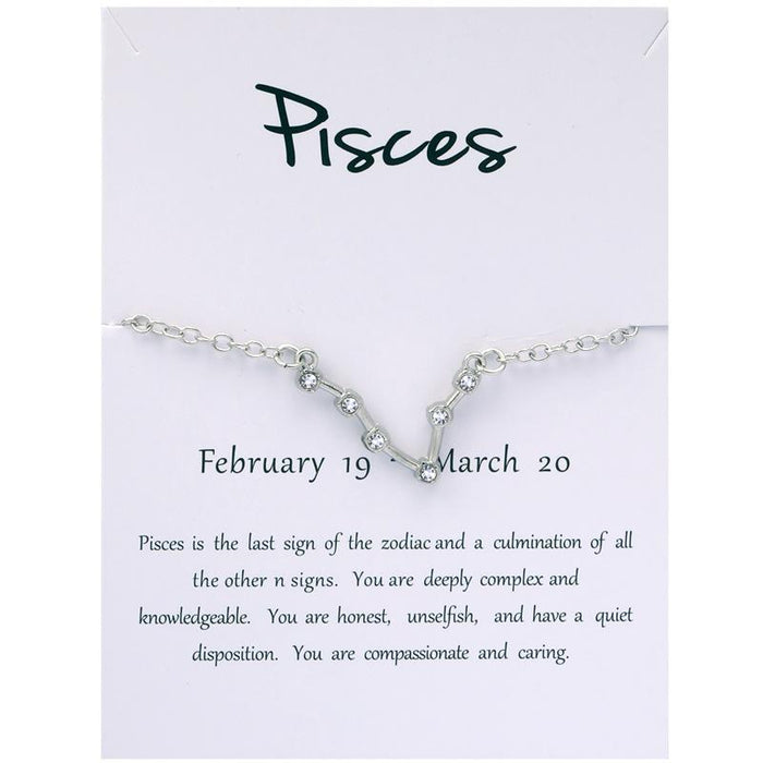 Twelve Constellations Bracelet Rhinestone Card Bracelet